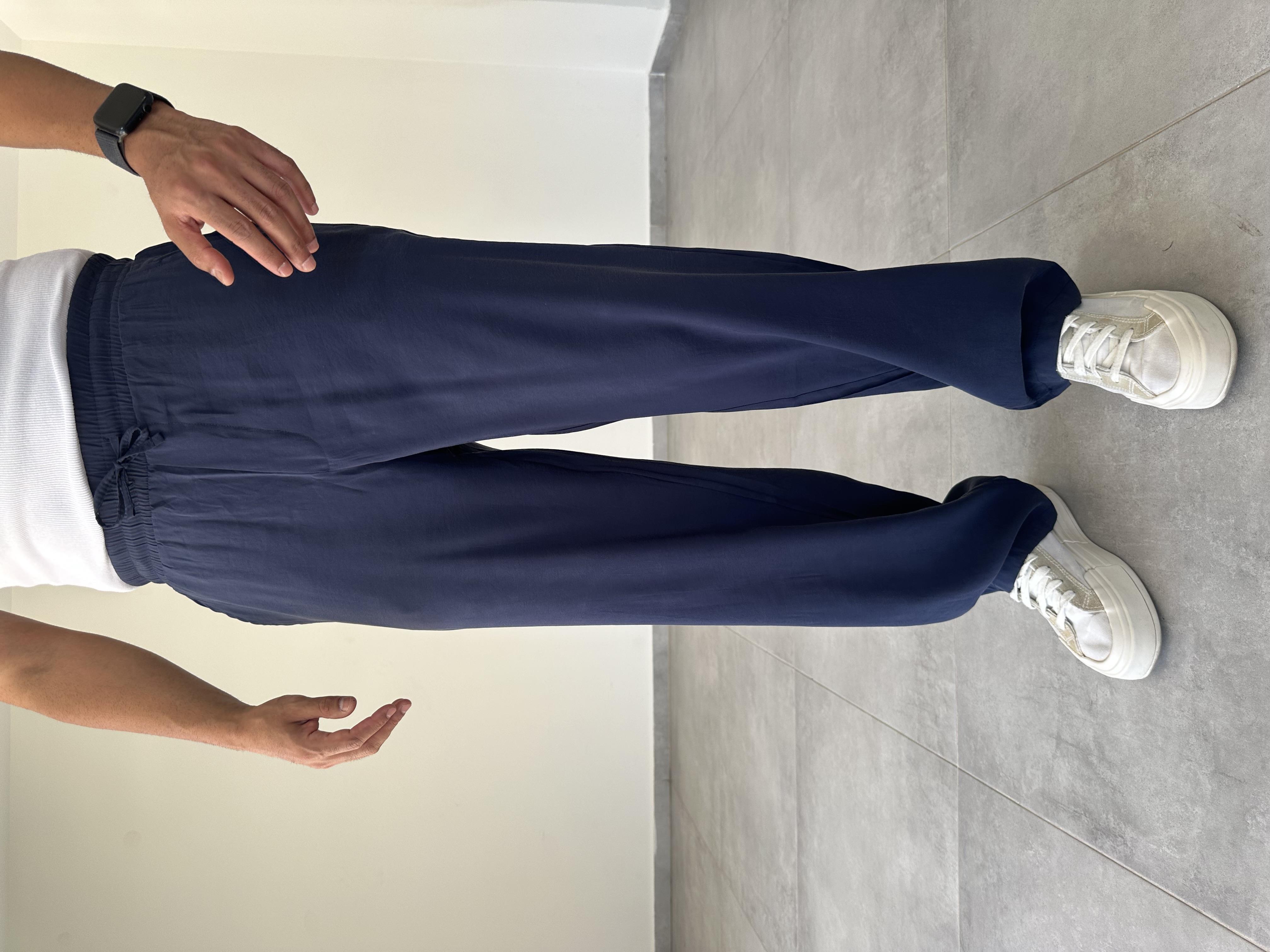 Lacivert Renk Modal Kumaş Baggy Pantolon