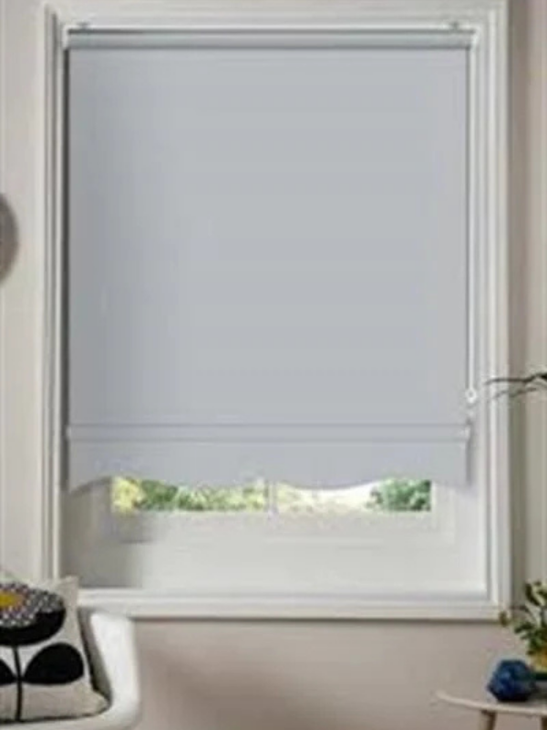 Gri Mat Etek Dilimli Stor Perde  