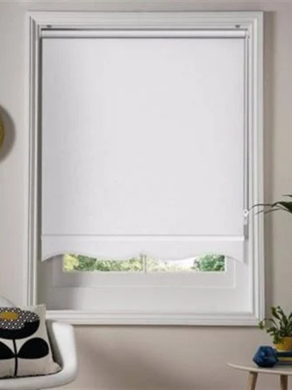 Beyaz Mat Etek Dilimli Stor Perde  