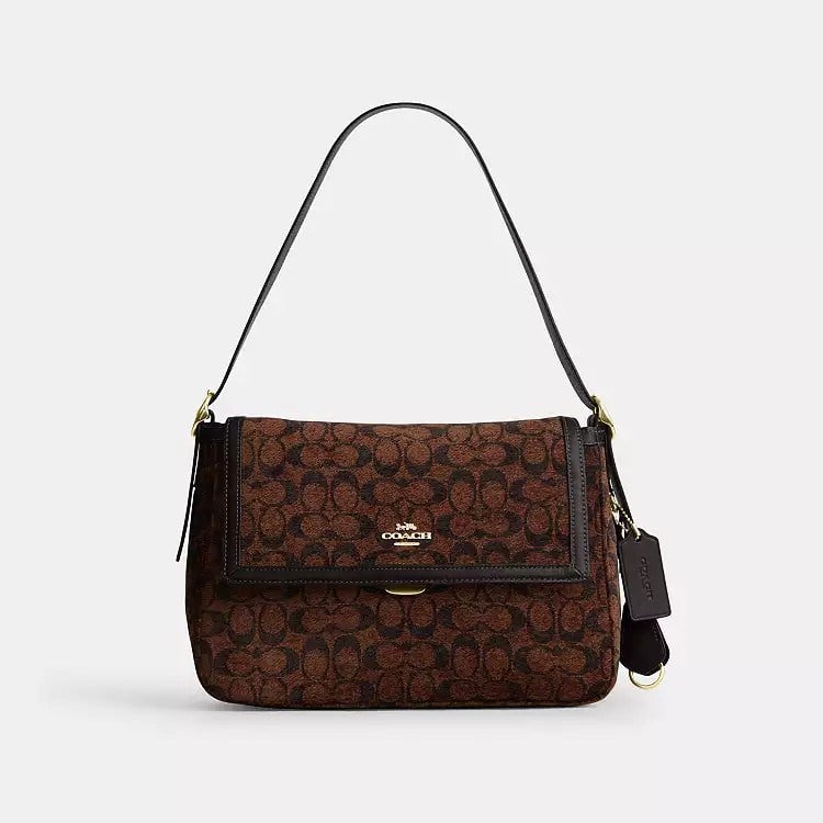 Coach Etta Flap Gold/Truffle Çanta