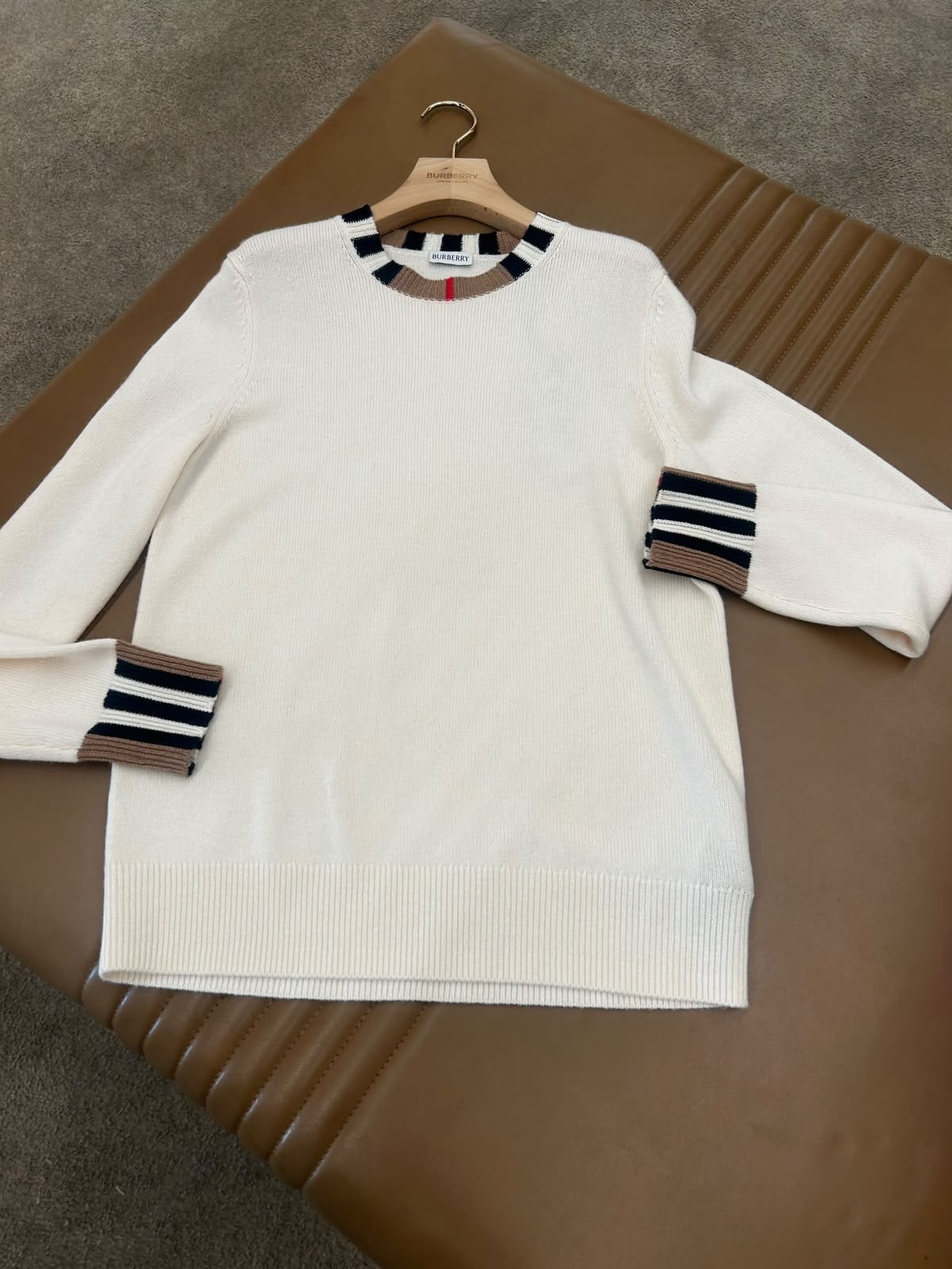 Burberry Wool Cashmere Sweater Beyaz