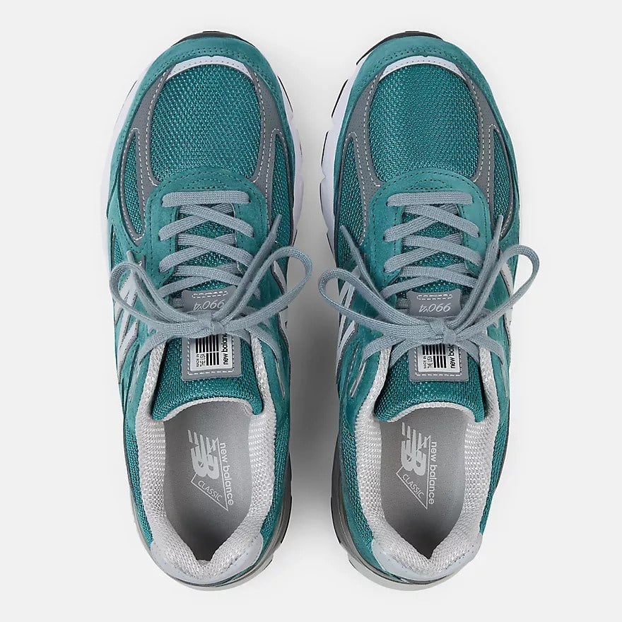 New Balance Made in USA 990v4  Vintage teal with grey and white