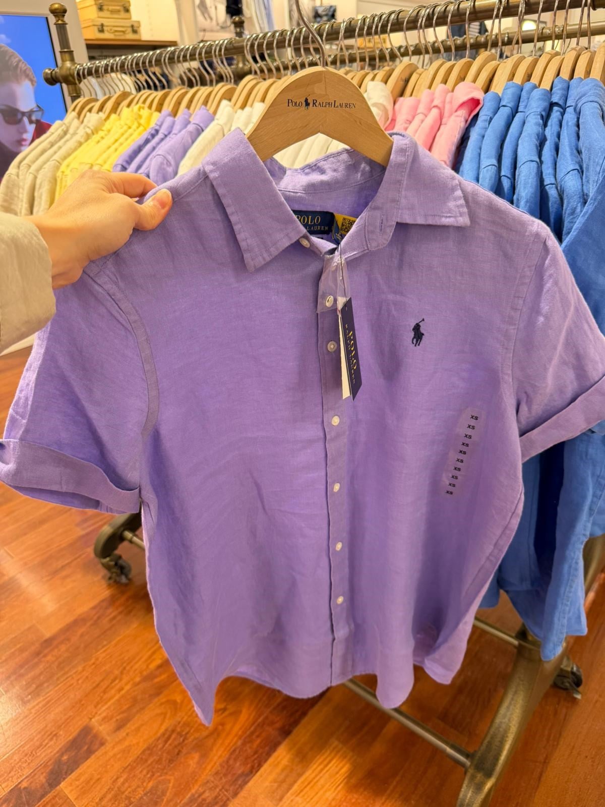 Ralph Lauren Kısa Kol Kadın Keten Gömlek
