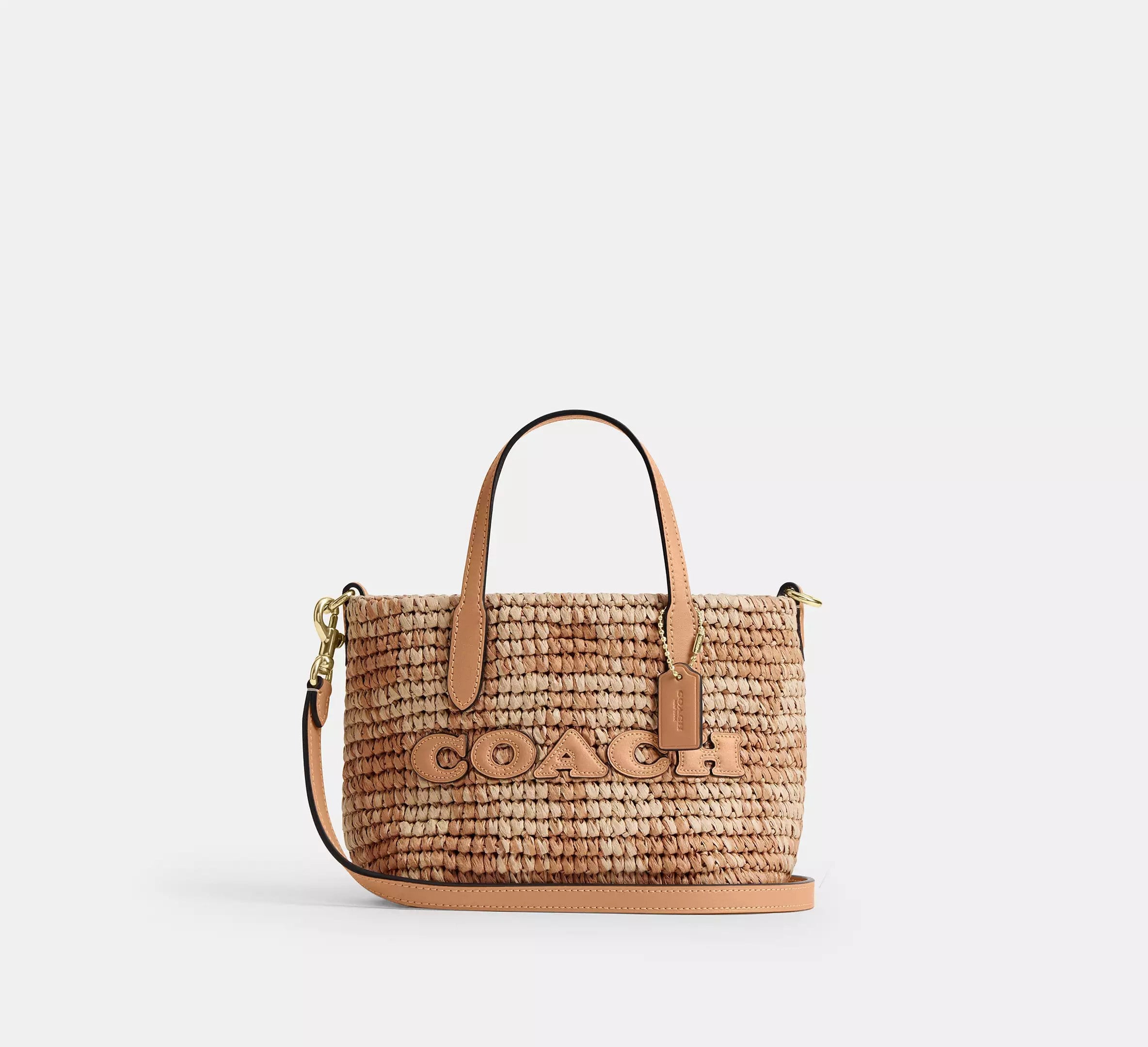 Coach Mini Tote Çanta Ekose Desenli