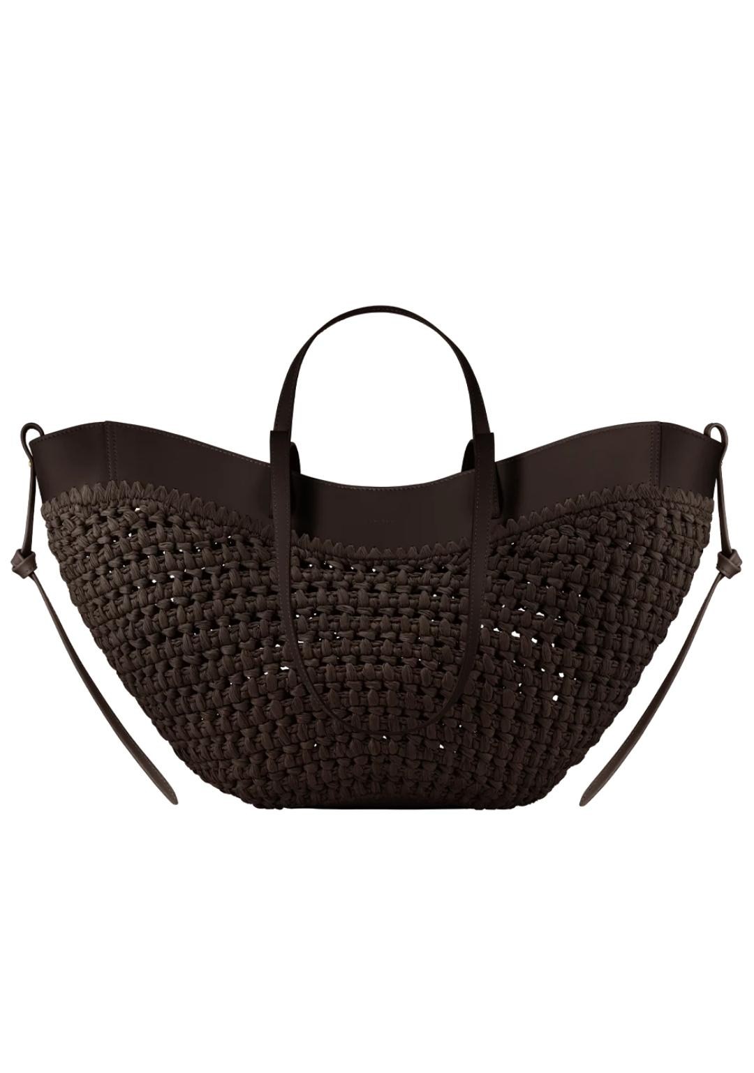 Polene Cyme Raffia Ebony Çanta