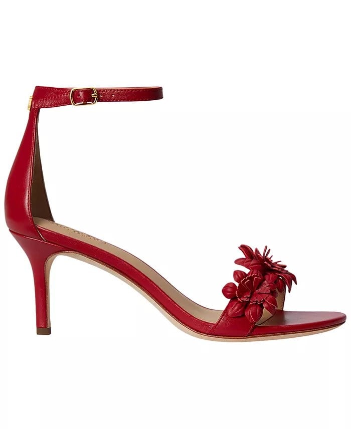 Ralph Lauren Orta Topuklu Çiçek Desenli Sandalet