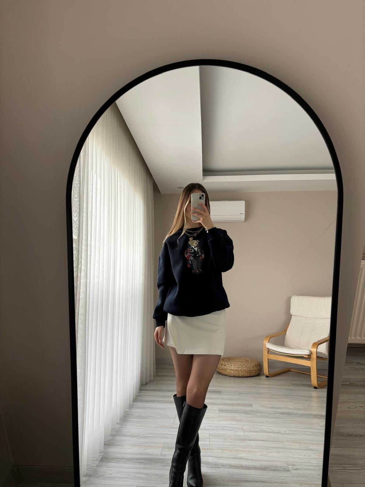 Beyaz Mini Şort Etek