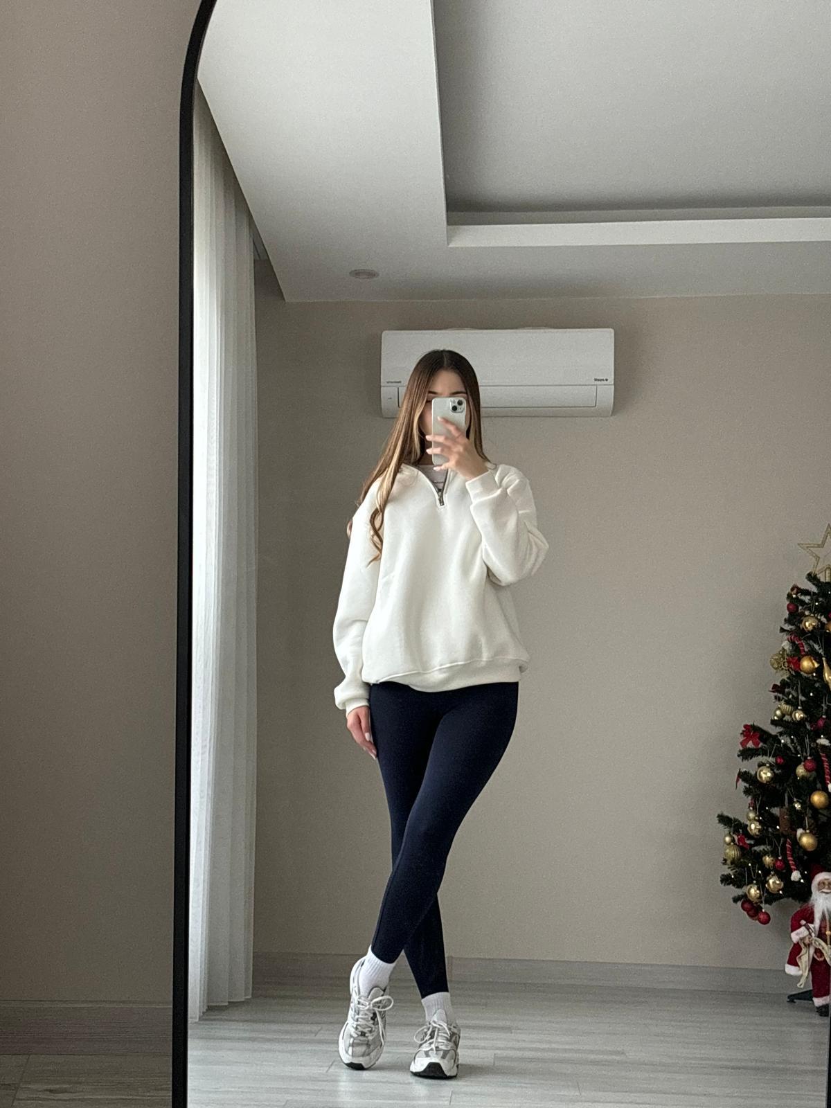 Fermuar Detaylı Oversize Sweatshirt