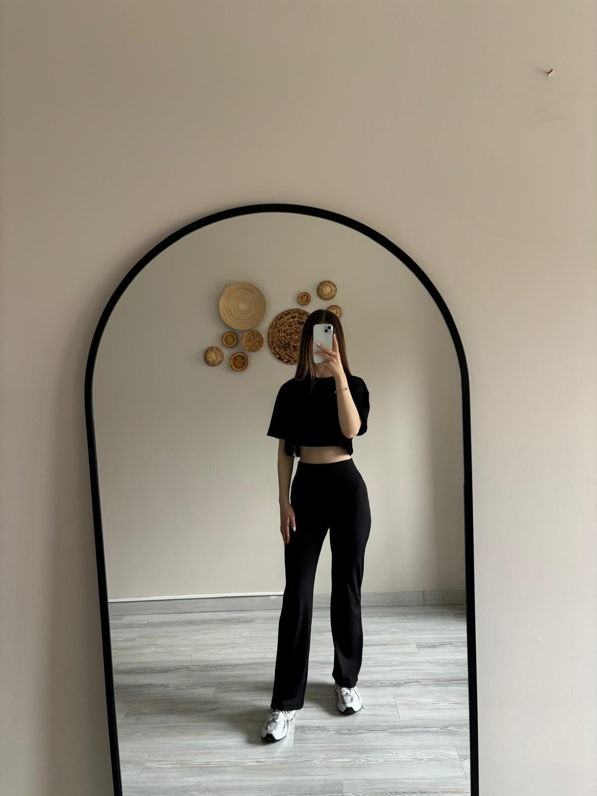 Oys Siyah İspanyol Tayt