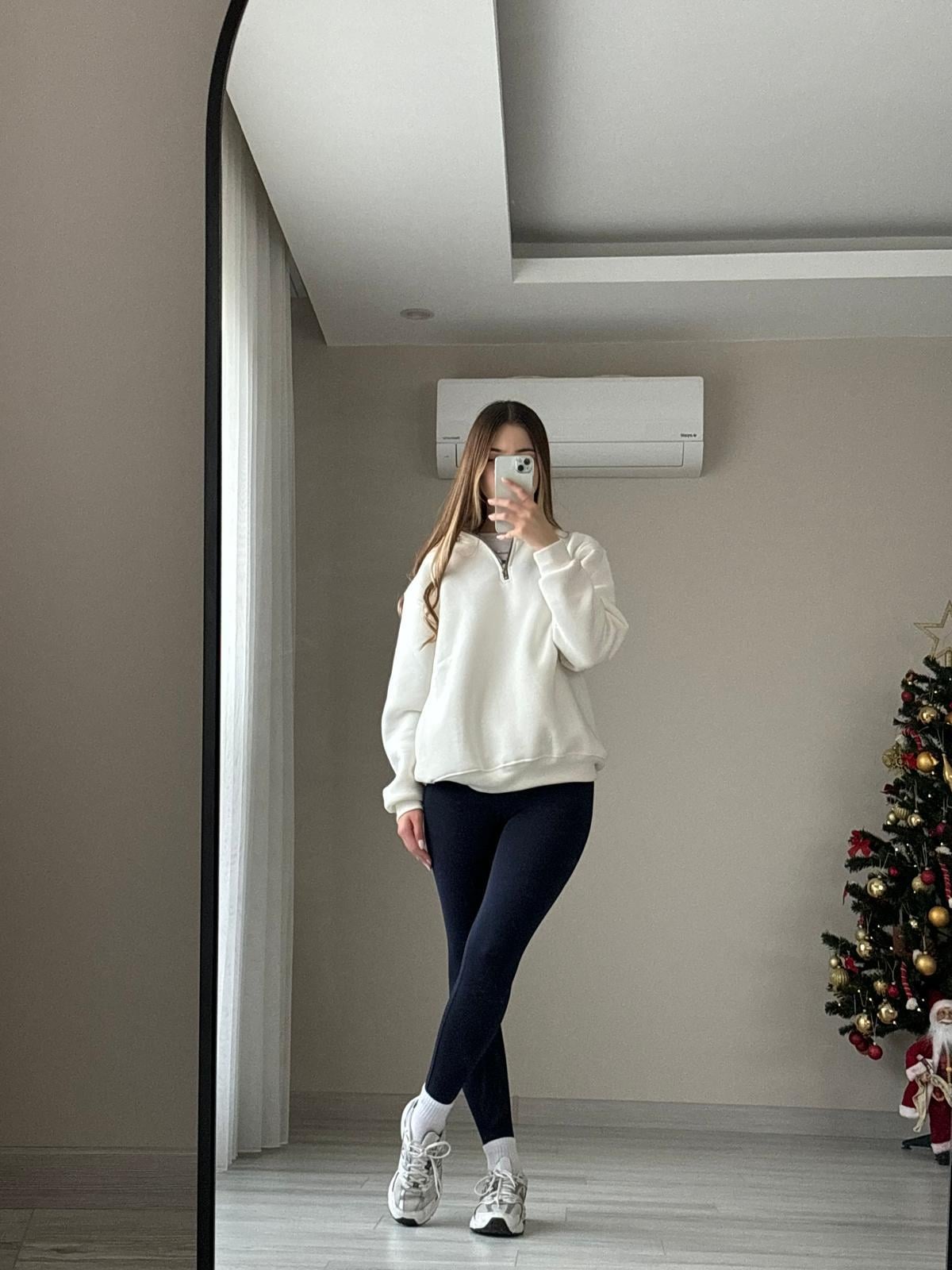 Fermuar Detaylı Oversize Sweatshirt