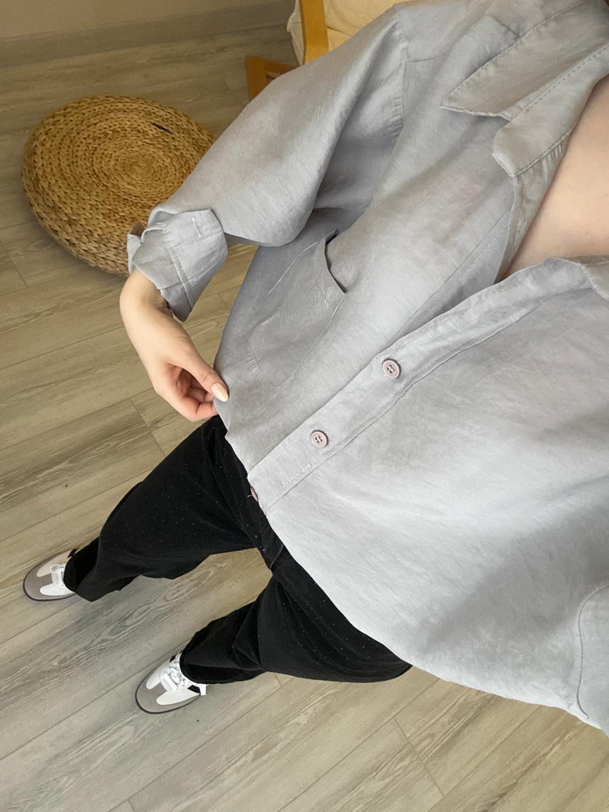 gri oversıze gömlek