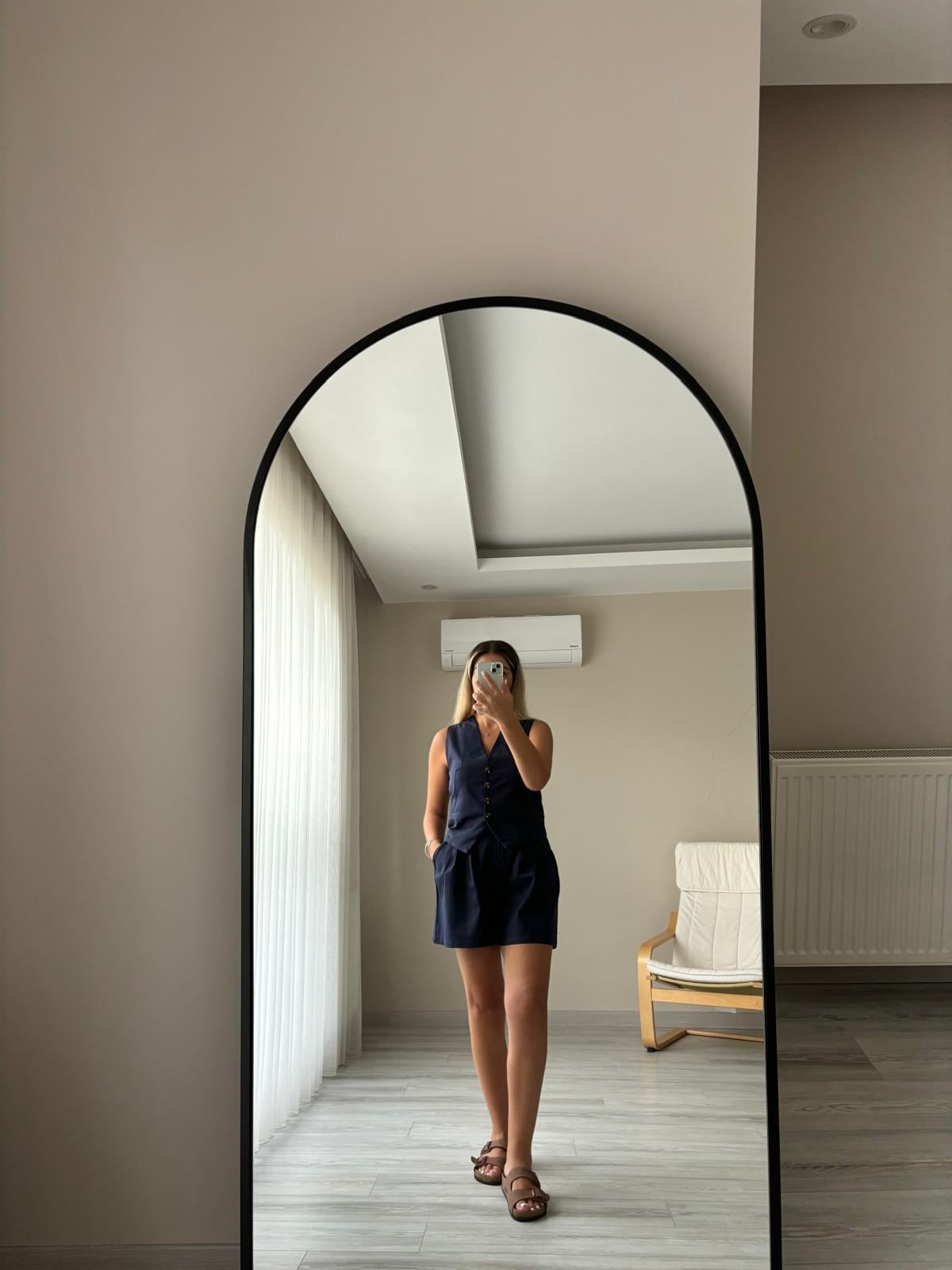 Lacivert yelekli şortlu takım