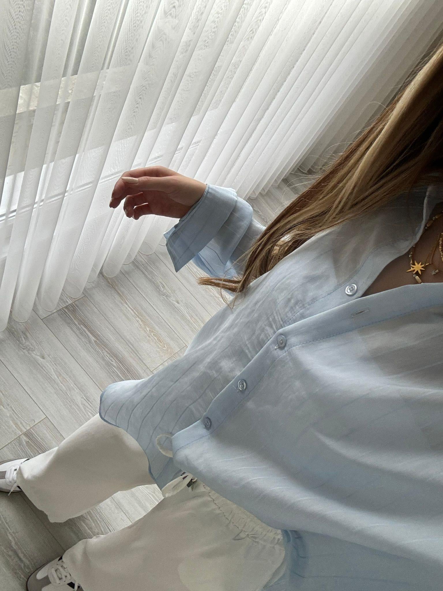 Oversize Gömlek Mavi