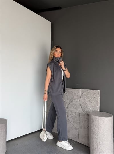 Antrasit Paraşüt Mix Yelekli Modal Takım