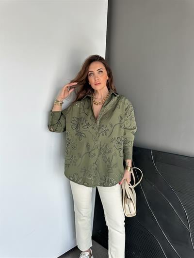Haki Fistolu Orijinal Salaş Gömlek