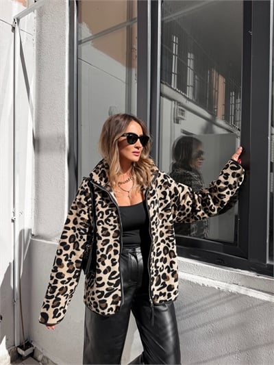 Leopar Desenli Teddy Mont