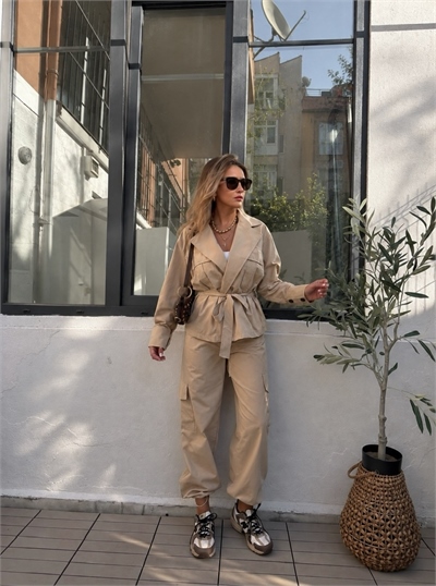 Taş Kargo Pantolonlu Safari Takım