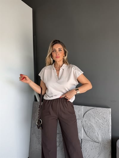Taş Omuzları Payetli Marka Modal Tshirt