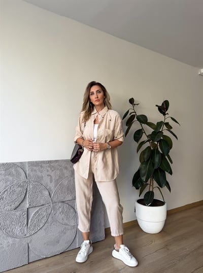 Taş Serpme İnci Tasarımlı Tensel Takım