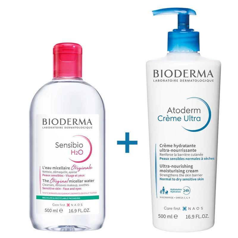 Bioderma Atoderm Cream Ultra 500+Sensibio H2o 500ml Hediye