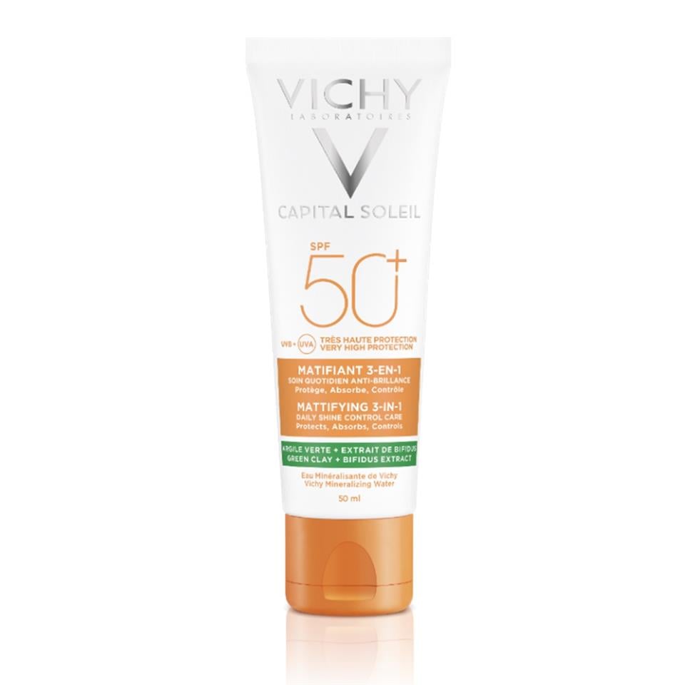 Vichy Capital Soleil SPF50+ Matlaştırıcı Yüz  Yağlı Ciltler için Güneş Kremi 50 ml