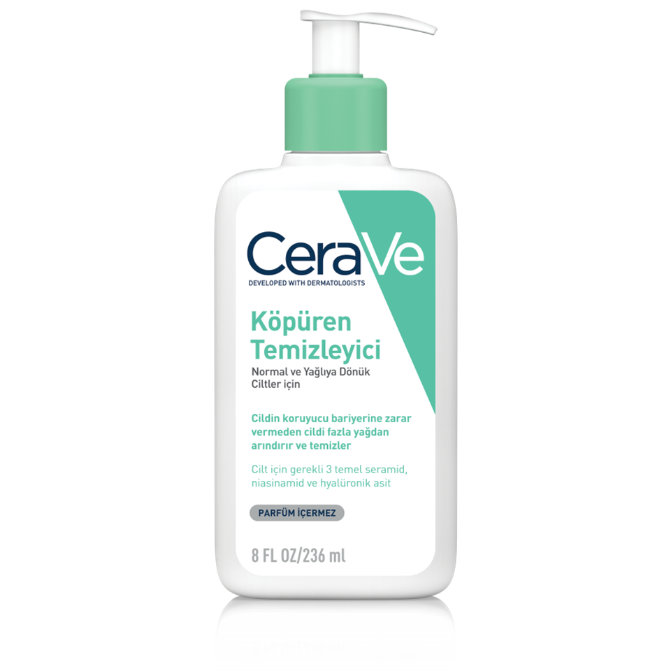 CeraVe Normalden Yağlıya Dönük Ciltler için Köpüren Temizleyici 236 ml