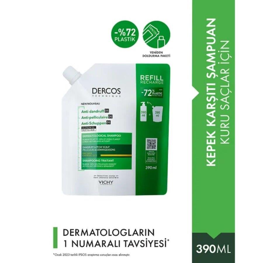 Vichy Dercos Anti Dandruff Kuru Saçlar İçin Kepek Karşıtı Şampuan Refill 390 ml