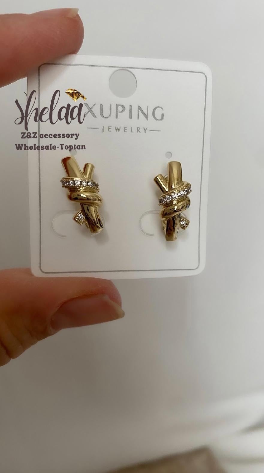 10817 14K Altın Renk Kuyumcu Model Xuping Küpe