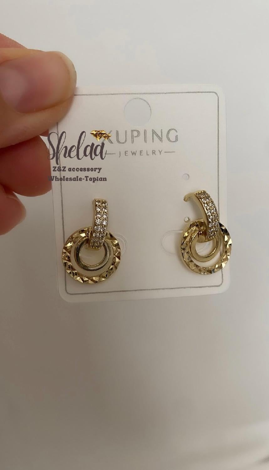 10818 14K Altın Renk Kuyumcu Model Xuping Küpe