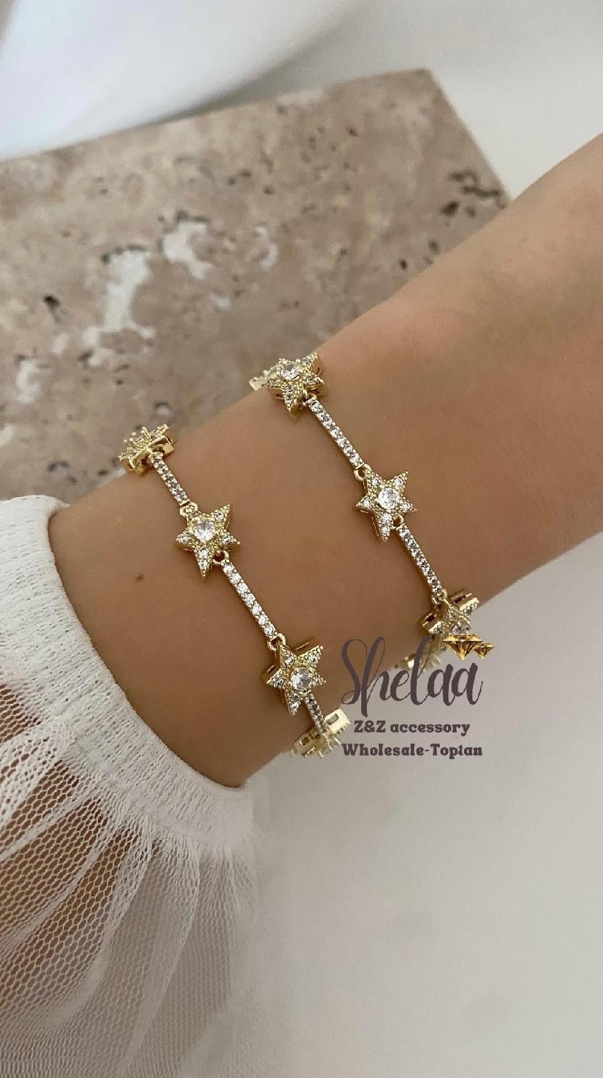 6036 14K Altın Renk Kuyumcu Model Xuping Bileklik 