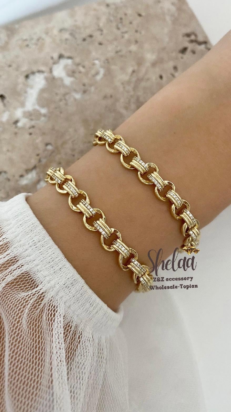 10638 14K Altın Renk Kuyumcu Model Xuping Bileklik