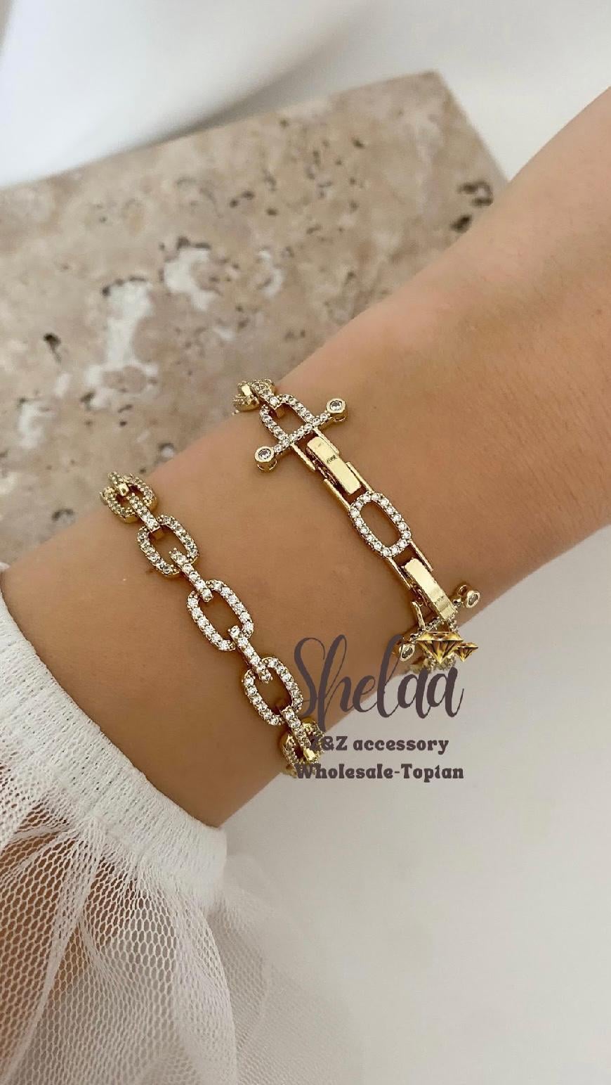 10646 14K Altın Renk Kuyumcu Model Xuping Bileklik