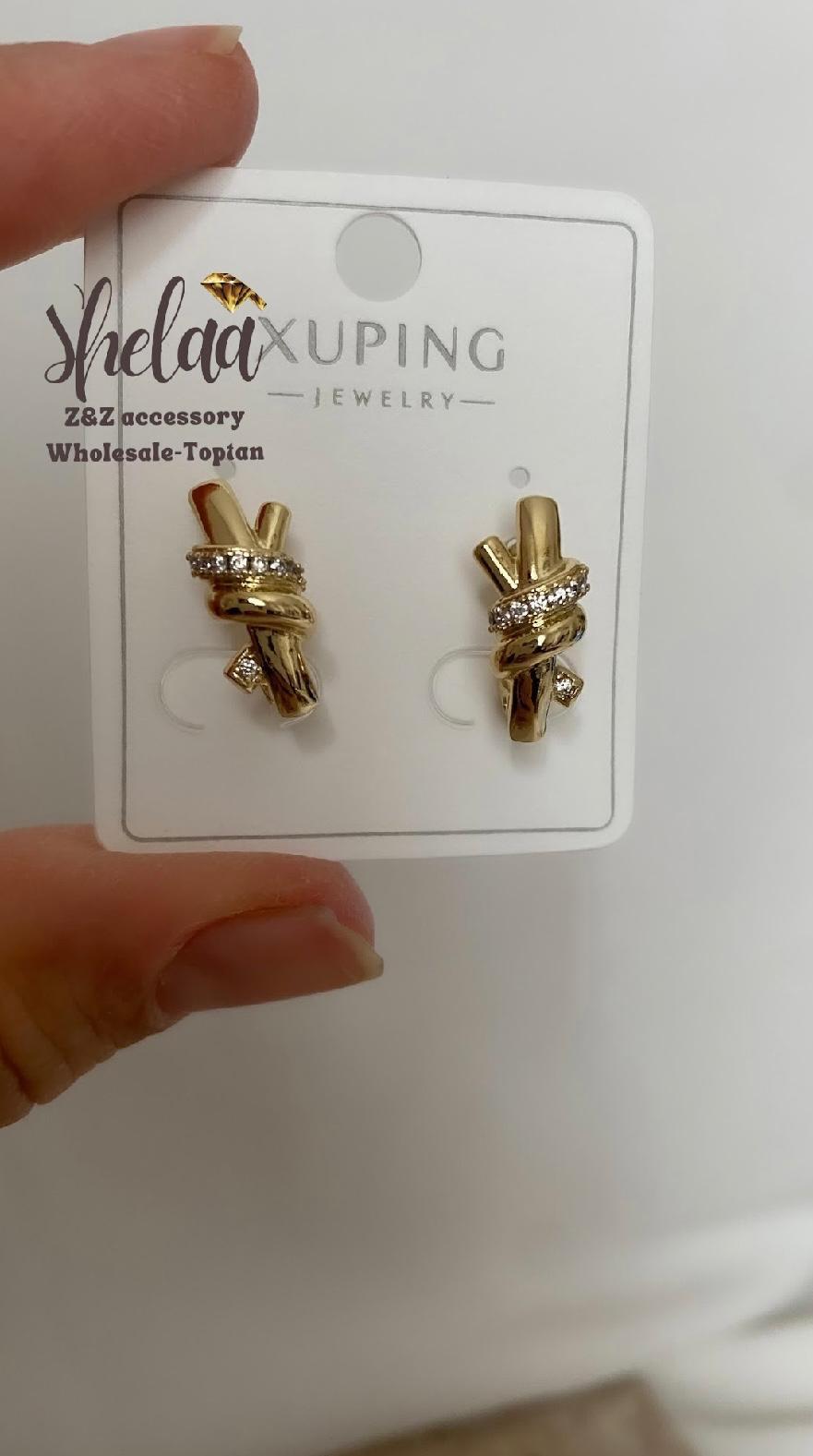 10817 14K Altın Renk Kuyumcu Model Xuping Küpe