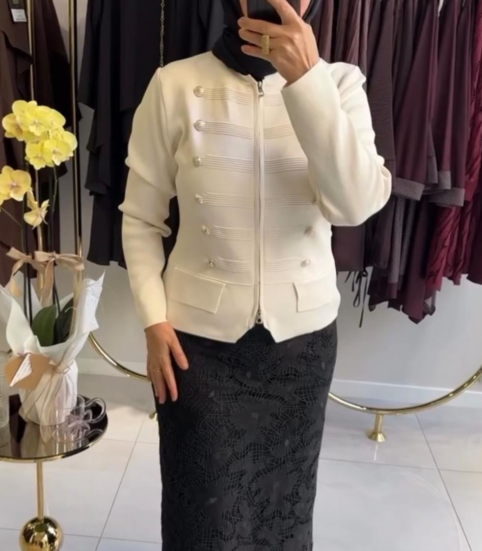 MİSS KNİT ÖNÜ DÜĞME BİRİTLİ MİNİ HIRKA