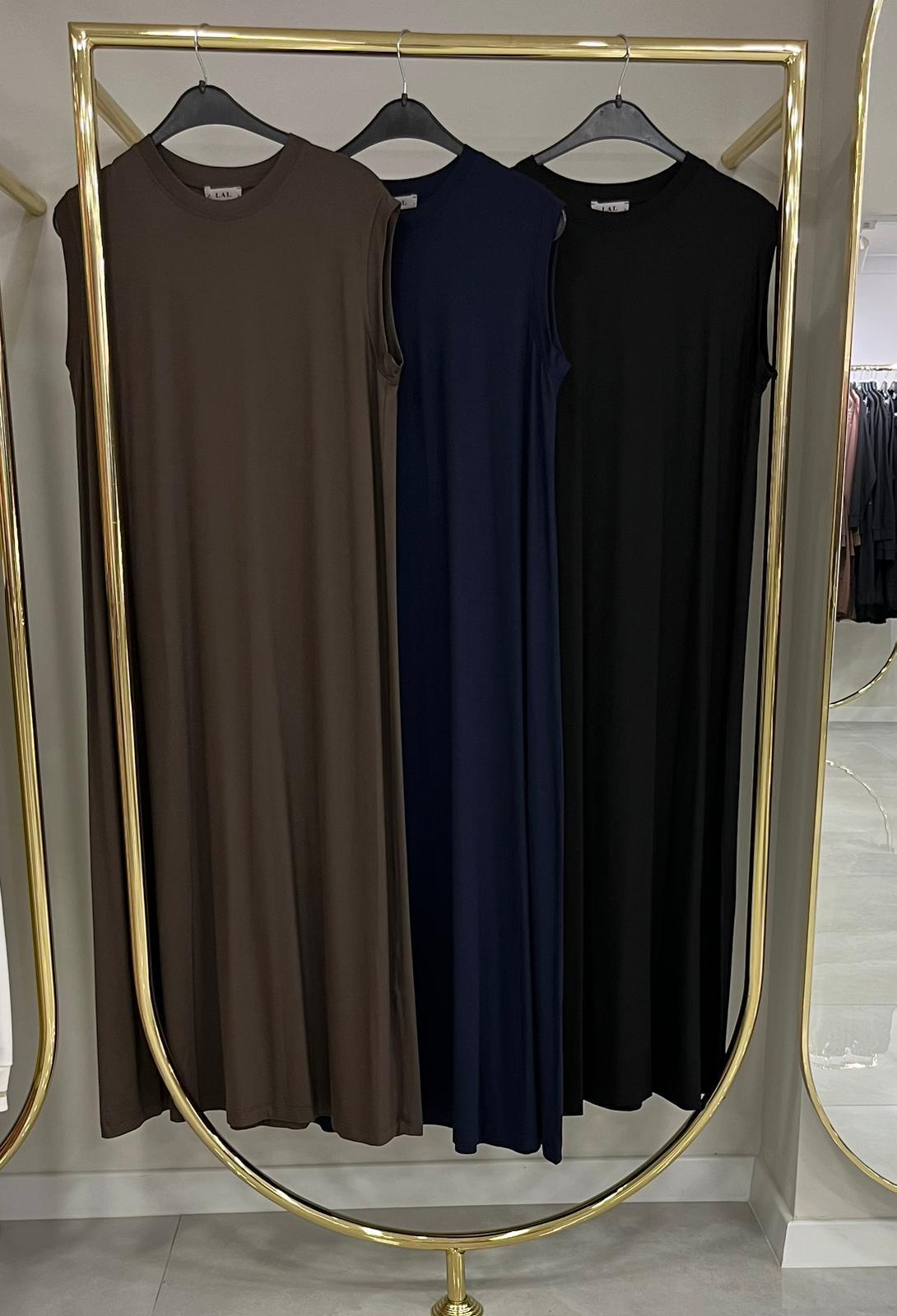 LAL Sıfır Kol Lacivert İç Elbise