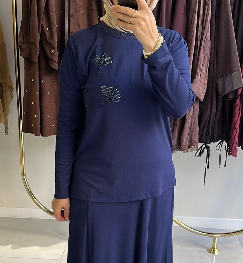 NEW MORE VORTEX TRİKO HAYAT DESEN BLUZ