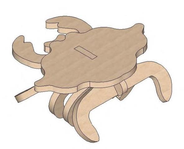 Basit Seviye Deniz CanlılarıMini Yengeç Balık Maketi | Basit Seviye3D Sergi