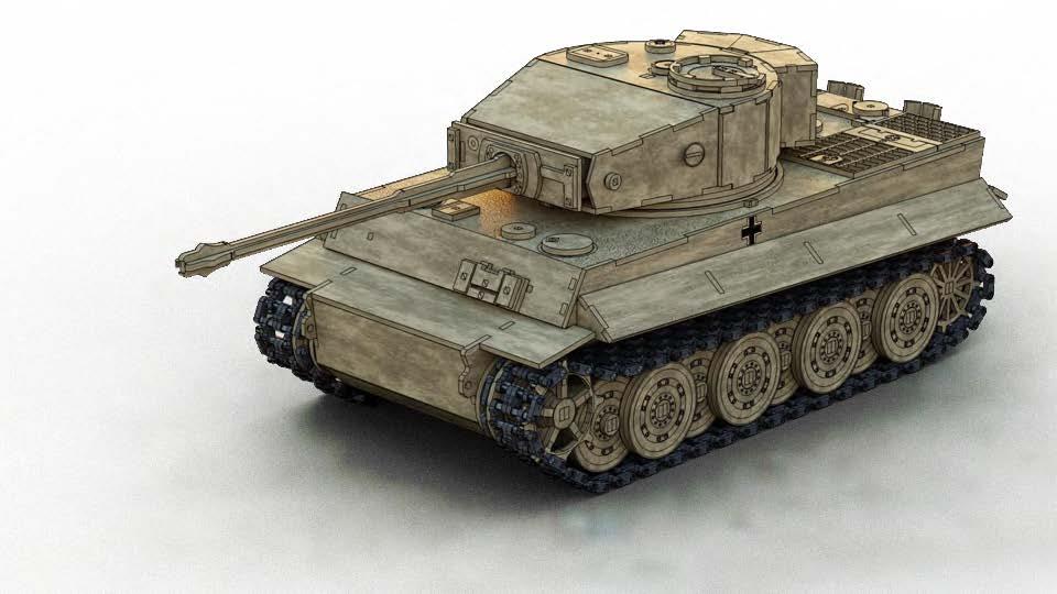 İleri Seviye Savaş AraçlarıWWII Alman Tigeri 1 Tank Savaş Aracı Maketi | İleri Seviye3D Sergi