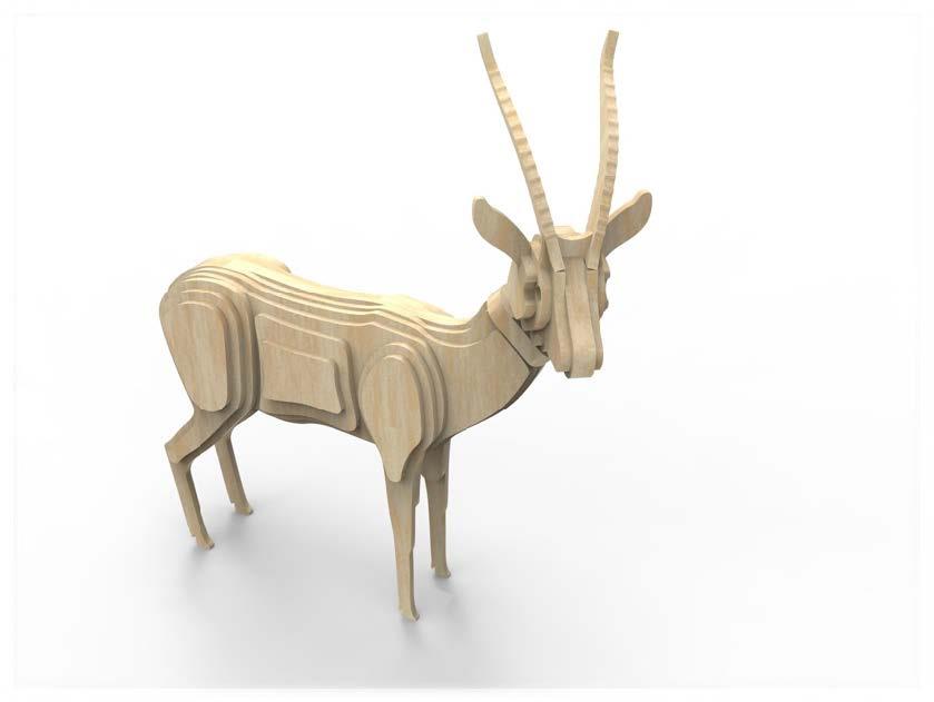 Orta Seviye Yabani HayvanlarAntilop Yabani Hayvan Maketi | Orta Seviye3D Sergi