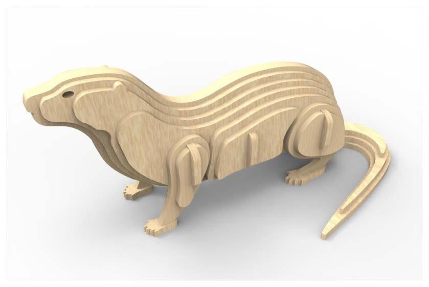 Orta Seviye Yabani HayvanlarSu Samuru Yabani Hayvan Maketi | Orta Seviye3D Sergi