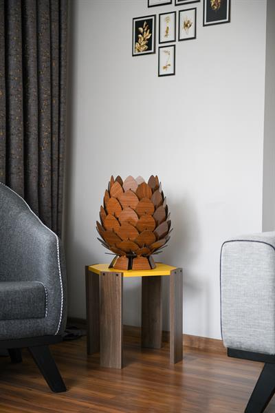 ABAJURDekoratif Ahşap Abajur | Ceviz Rengi3D Sergi