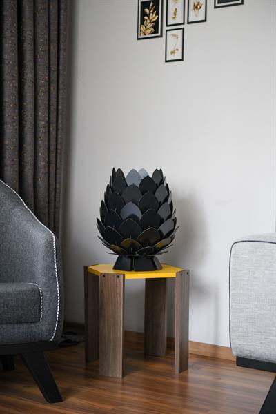 ABAJURDekoratif Ahşap Abajur | Siyah3D Sergi