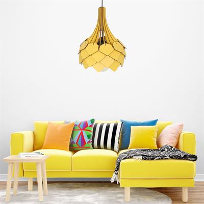 AVİZEDekoratif Ahşap Avize | Buket Tasarımlı - Sarı3D Sergi