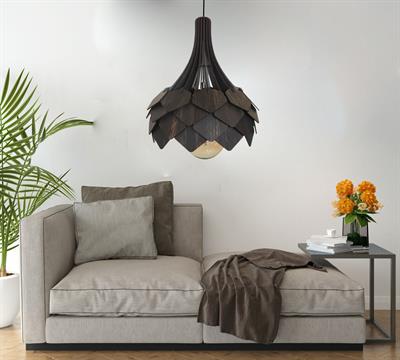 AVİZEDekoratif Ahşap Avize | Buket Tasarımlı - Siyah3D Sergi