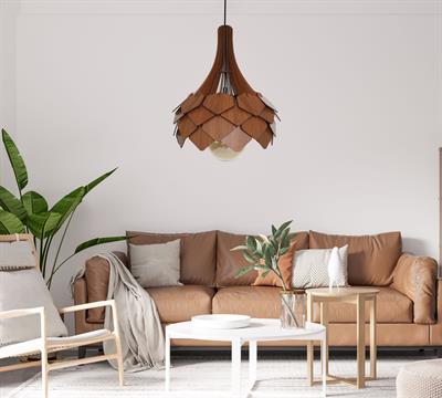 AVİZEDekoratif Ahşap Avize | Buket Tasarımlı - Ceviz Rengi3D Sergi