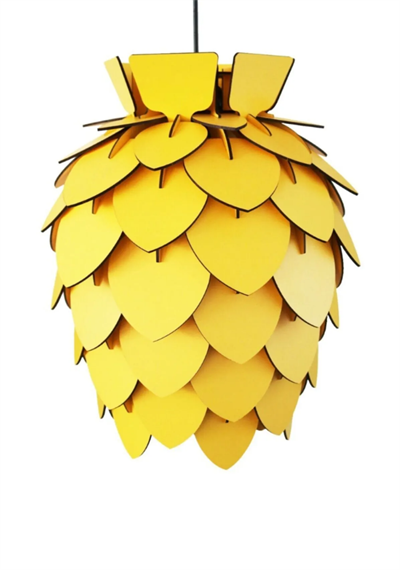 AVİZEDekoratif Ahşap Avize | Sarı3D Sergi