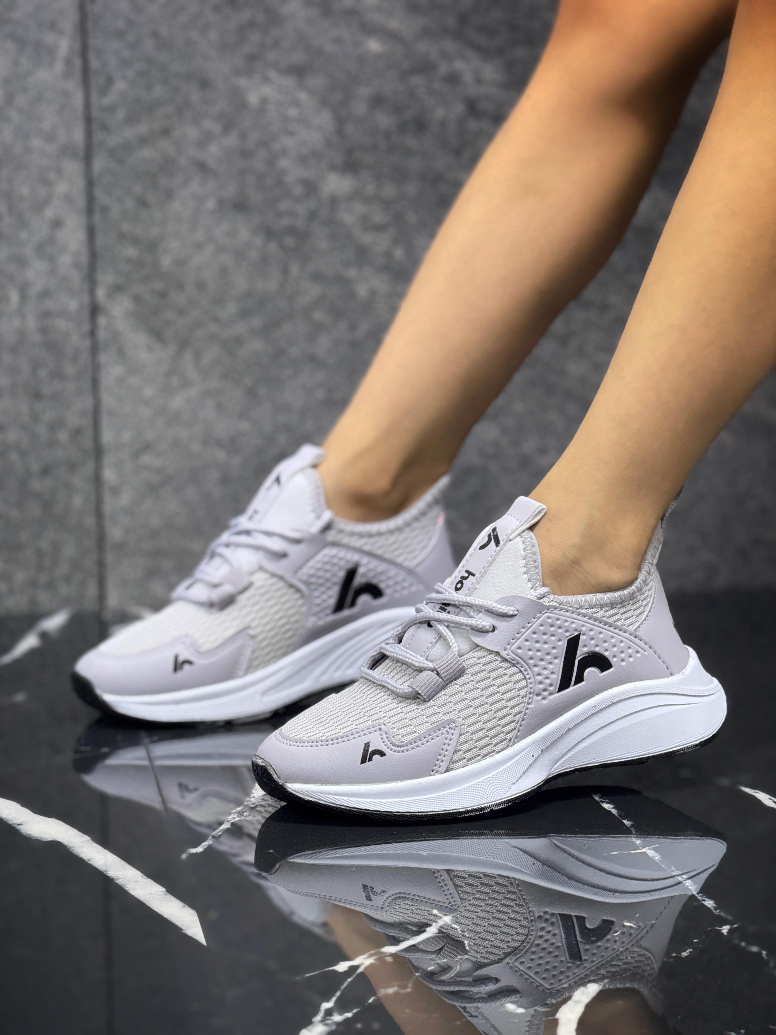 Bağcıklı Unisex Çocuk Spor Ayakkabısı-Buz-Siyah
