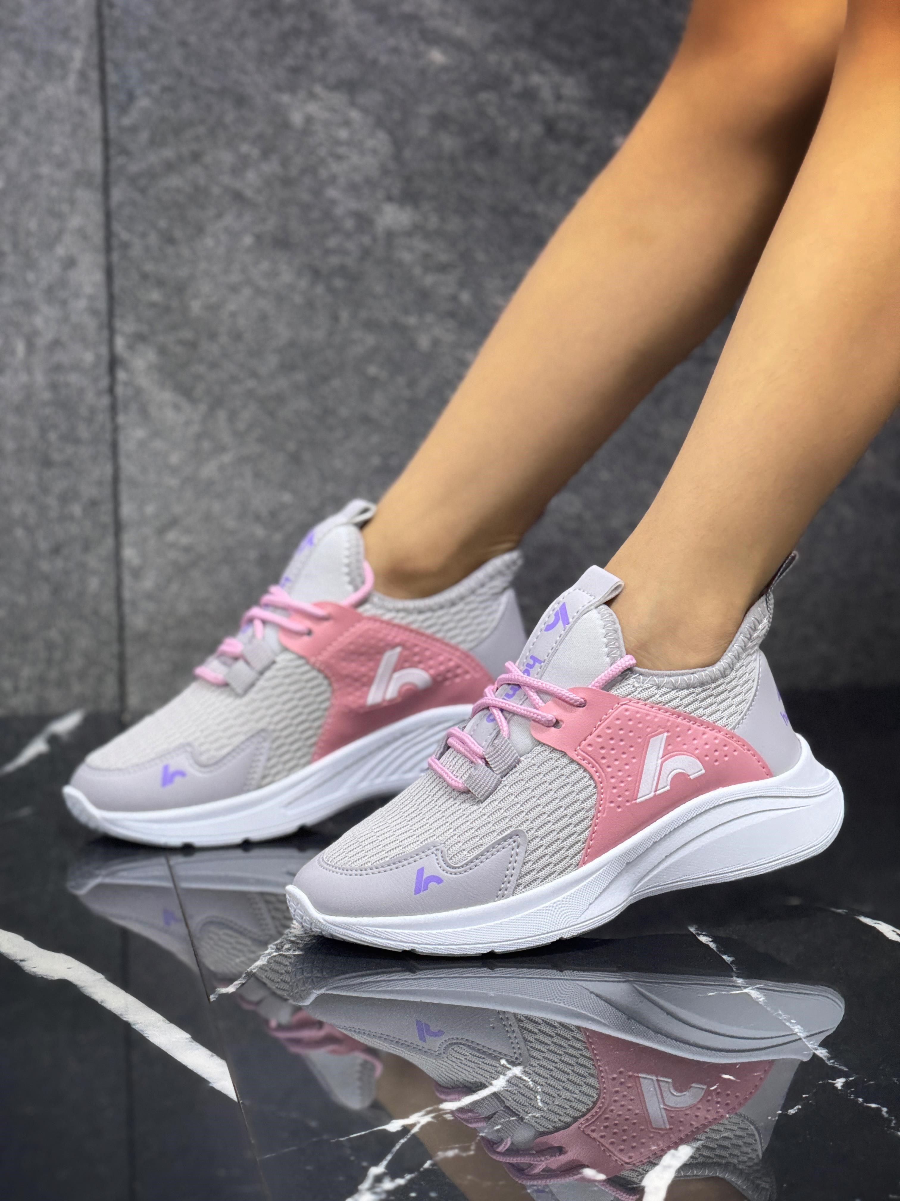 Bağcıklı Unisex Çocuk Spor Ayakkabısı-Buz-Şeker Pembe