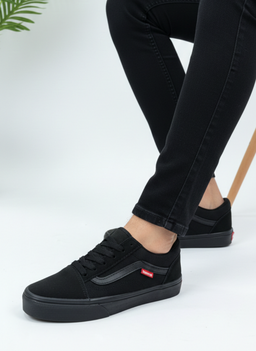 Bağcıklı Unisex Spor Sneaker - Siyah Kömür