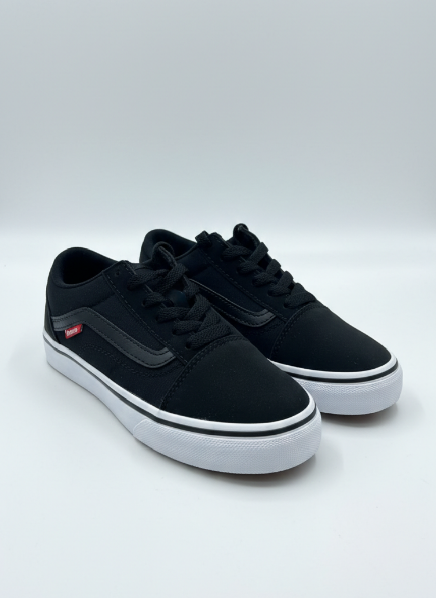 Bağcıklı Unisex Spor Sneaker - Siyah Taba Beyaz